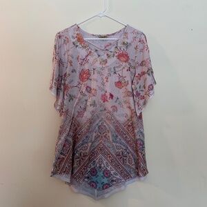 One World cold-shoulder point hem flare top M